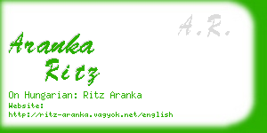 aranka ritz business card